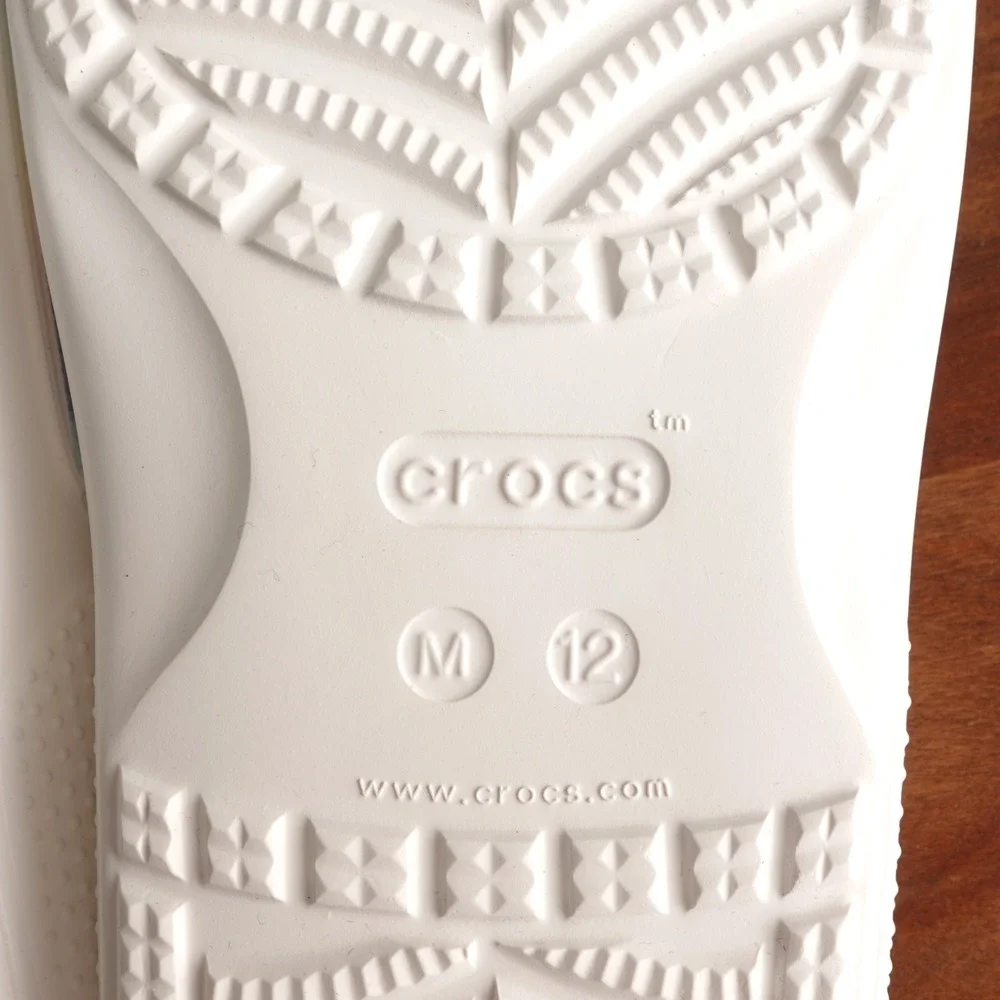 Crocs Sandals Mens SZ M12 White Tiedye Classic Slide Waterproof Pool Shoes NWT
